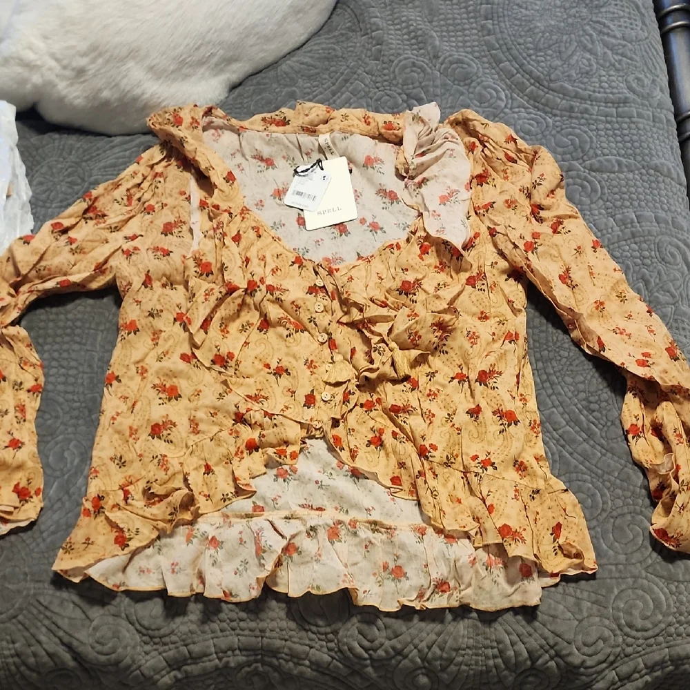Spell Floral Blouse with Ruffles - Picture 1 of 2